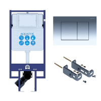 Инсталляция для унитаза Aquatek INS-0000020, кнопка смыва хром + крепеж