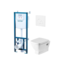 Комплект унитаз с инсталляцией, кнопкой и сиденьем микролифт Santek Нео 1.WH30.2.463
