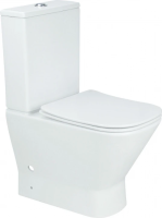 Унитаз-компакт напольный с бачком и сиденьем микролифт Aquanet Fine FINE-C+FINE-C-1 безободковый