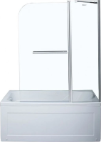 Шторка для ванны Aquanet 120 см. профиль хром, стекло прозрачное