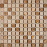 pixmosaic PIX 274 Emperador Light, Crema Nova, чип 23x23 мм, сетка 305х305x6 мм, Полированная
