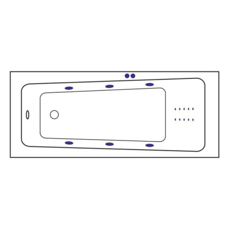 Ванна EXCELLENT Ava 170x70 "LINE NANO" (хром)