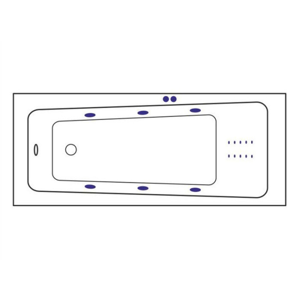 Ванна EXCELLENT Ava 170x70 "LINE NANO" (хром)