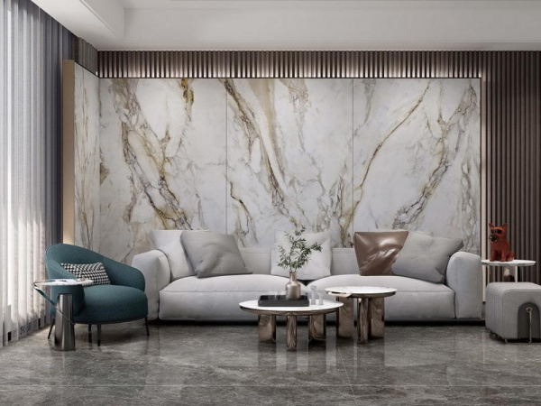 Керамогранит Calacatta Royal Polished (6 мм) (MN039AP271206) 120x270 от Moreroom (Китай)