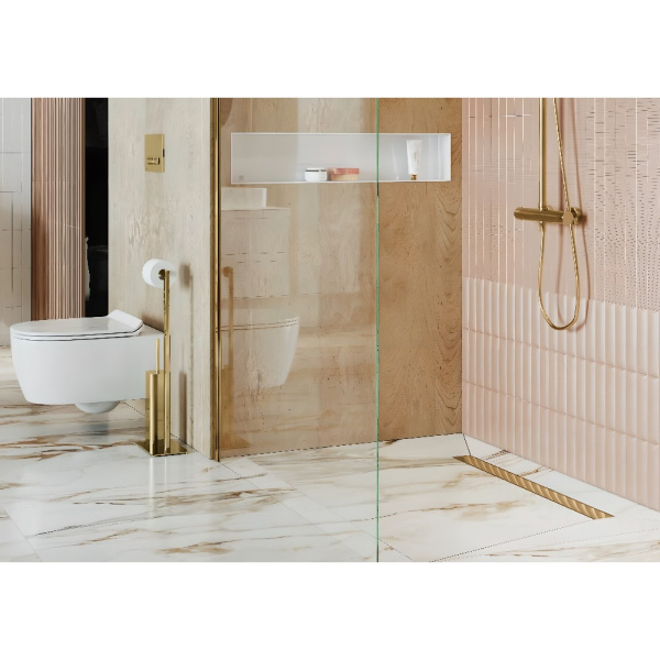 Душевой трап EXCELLENT Stilio Gold 60 см. решетка декоративная (золото)