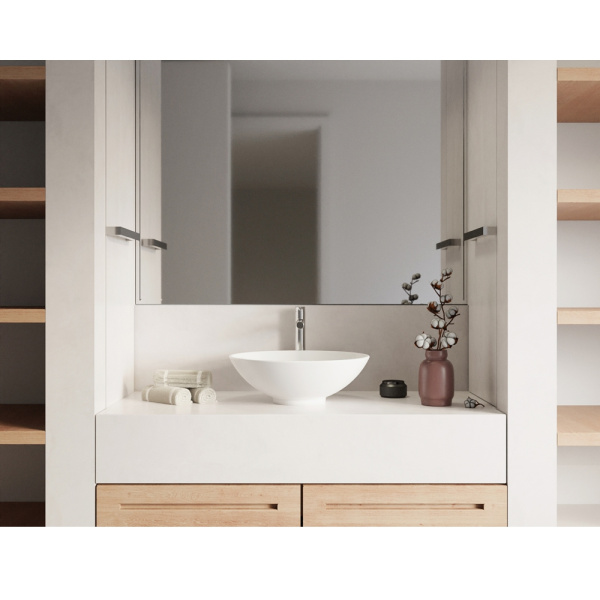 Умывальник WHITECROSS Jade D=40,5 (белый мат) иск. камень