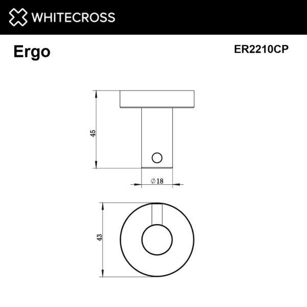 Крючок WHITECROSS Ergo ER2210CP (медь)