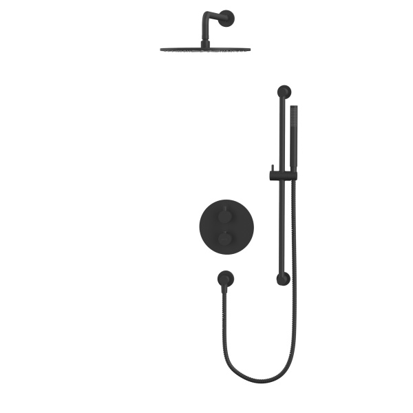Термостатическая душевая система скрытого монтажа WHITECROSS Y YSET09BL (черный мат)