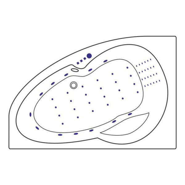 Ванна EXCELLENT Newa 160x95 (левая) "NANO" (золото)