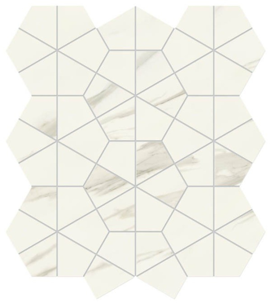 Мозаика Marvel Meraviglia Calacatta Hexagon Lapp.(AJQY) 40.3x46.6 от Atlas Concorde (Италия)