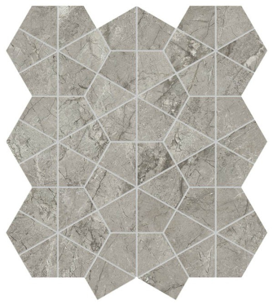 Мозаика Marvel Meraviglia Silver Majestic Hexagon Lapp. (AJQ0) 40.3x46.6 от Atlas Concorde (Италия)