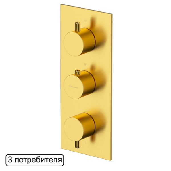 Смеситель термостатический для душа скрытого монтажа WHITECROSS Y Y1238GLB (брашированное золото)