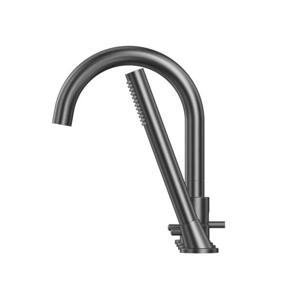 Смеситель для ванны на 4 отверстия WHITECROSS Y Y1232GM (оружейная сталь)