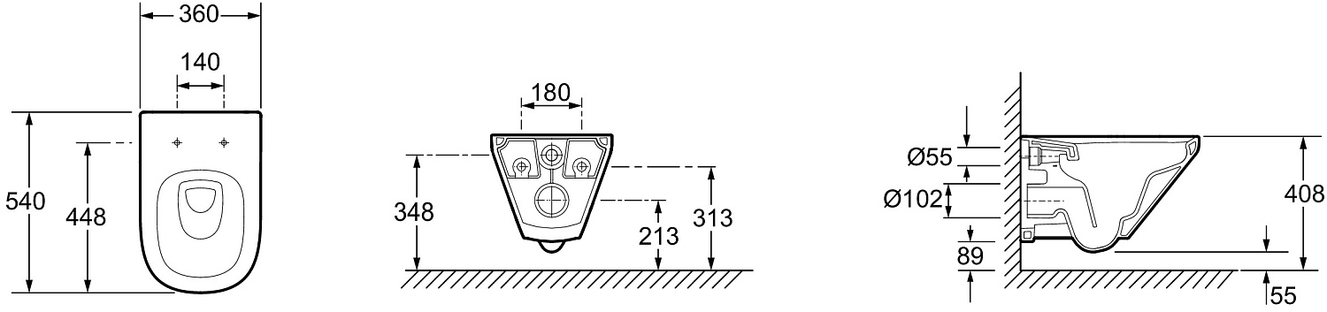 E77725-0 Modern life подвесной унитаз, белый