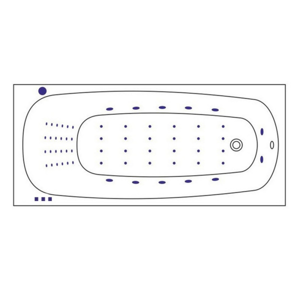 Ванна WHITECROSS Layla Slim 180x80 "NANO" (золото)