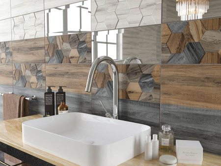 Настенная плитка Миф 7 белый 20x50 от Керамин (Беларусь)