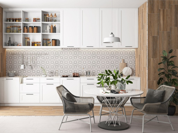 Бордюр Винтаж Вуд Белый 7303-0002 (6903-0042) 7.5x30 от Lasselsberger Ceramics (Россия)