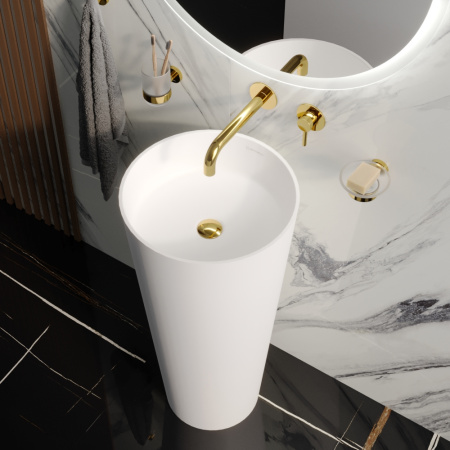 Умывальник WHITECROSS Air D=40,5 (белый мат) иск. камень