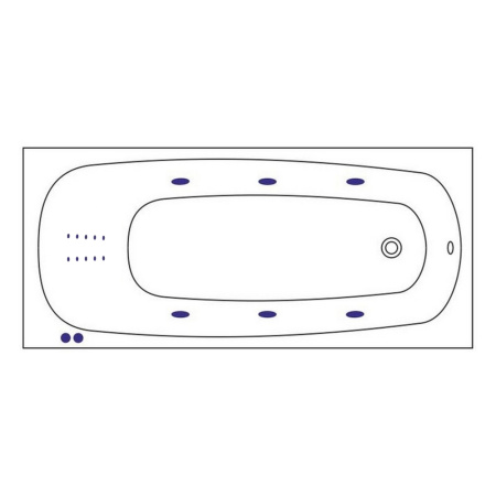 Ванна WHITECROSS Layla 170x75 "LINE NANO" (хром)
