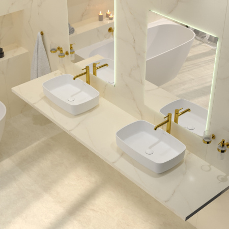 Умывальник WHITECROSS Jasper 58x38 (белый мат) иск. камень