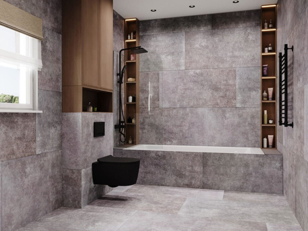 Керамогранит AOME NAOH Messina Gray Rectified 59.7x119.8 от Goldis Tile (Иран)