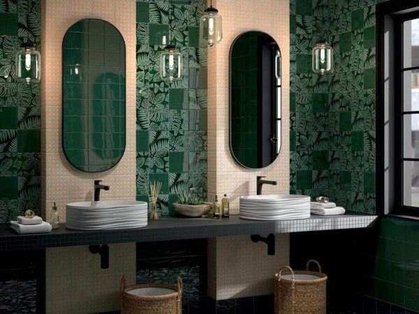 Декор Сантана 1 структура зеленый темный глянцевый (SFB001) 15x15x9 от Kerama Marazzi (Россия)