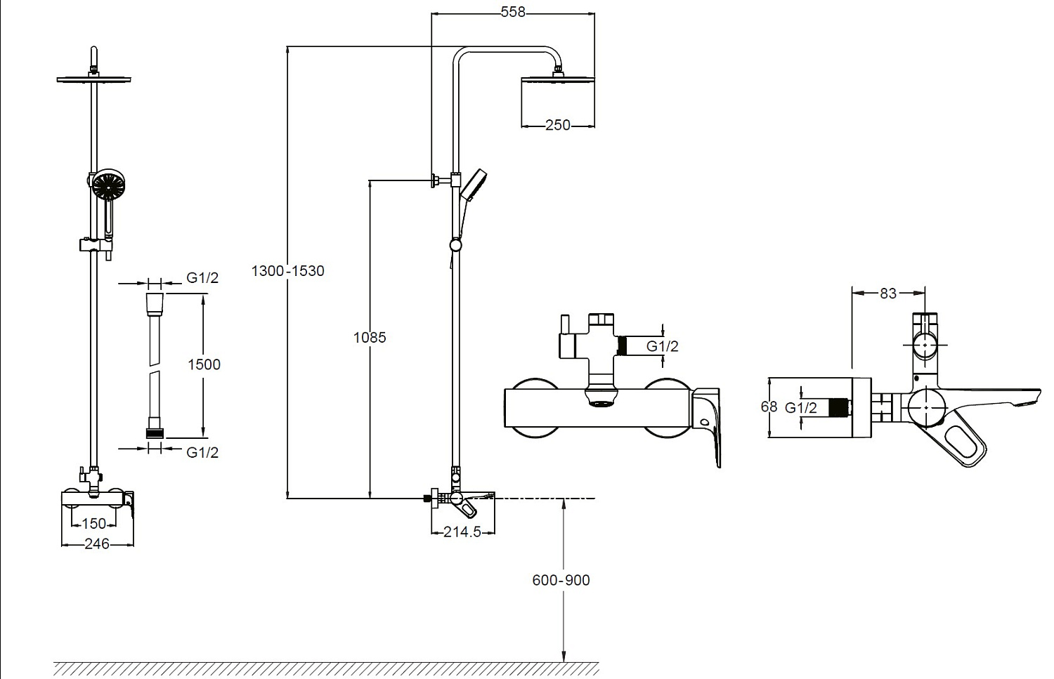 E26809-CP ALEO душевая система