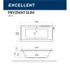 Ванна EXCELLENT Pryzmat Slim 180x80 "NANO" (золото)