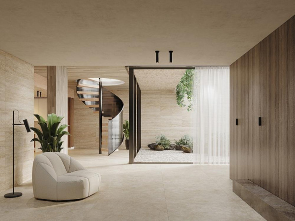 Керамогранит TRAVERTINO GREIGE REC. (Под Заказ) 75x150x10.5 от TAU Ceramica (Испания)