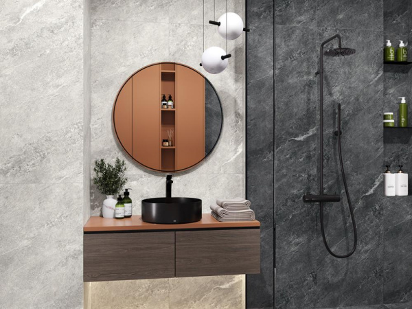 Керамогранит Ajax Black матовый карвинг (8080AJA99M) 80x80 от LCM (Индия)