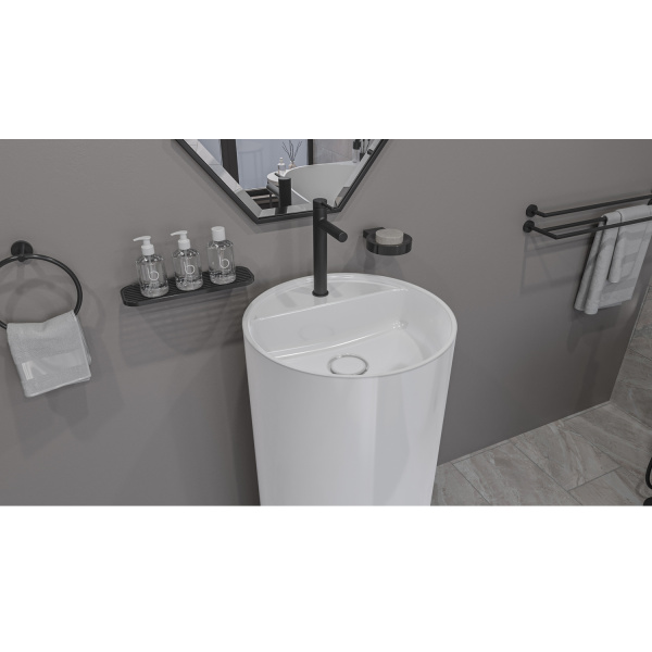 Умывальник WHITECROSS Pantheon D=43 (белый глянец) иск. камень