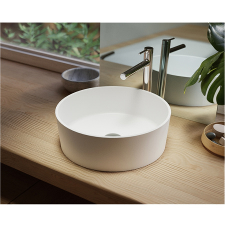 Умывальник WHITECROSS Agate D=40,5 (белый мат) иск. камень