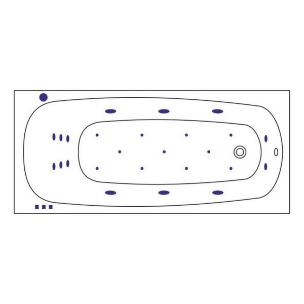 Ванна WHITECROSS Layla Slim 180x80 "ULTRA" (золото)