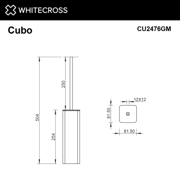 Ершик напольный WHITECROSS Cubo CU2476GM (оружейная сталь)