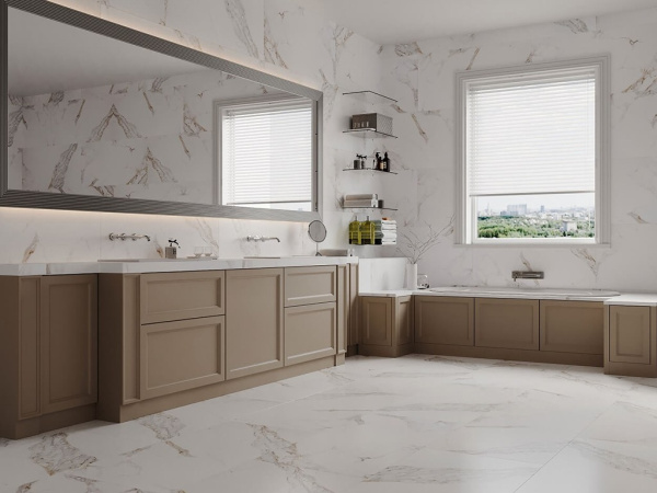 Керамогранит A0ZS 000 J Carrera White Rectified 59.7x119.8 от Goldis Tile (Иран)