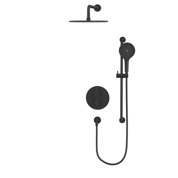 Термостатическая душевая система скрытого монтажа WHITECROSS Y YSET09TOPBL (черный мат)