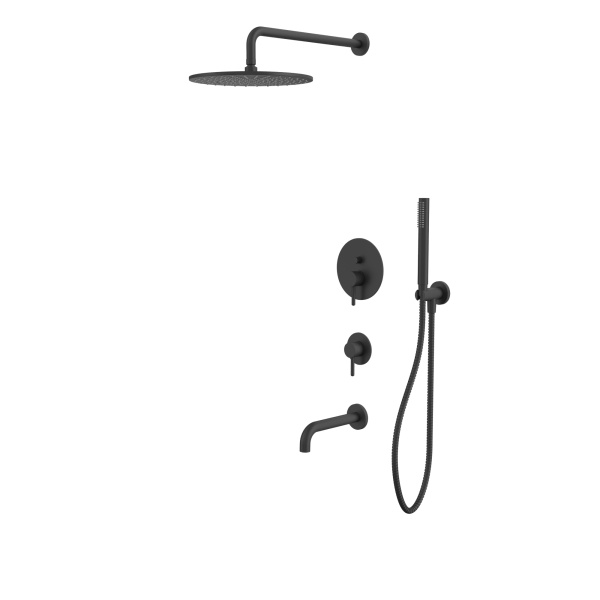 Система для ванны скрытого монтажа WHITECROSS Y YSET07BL (черный мат)