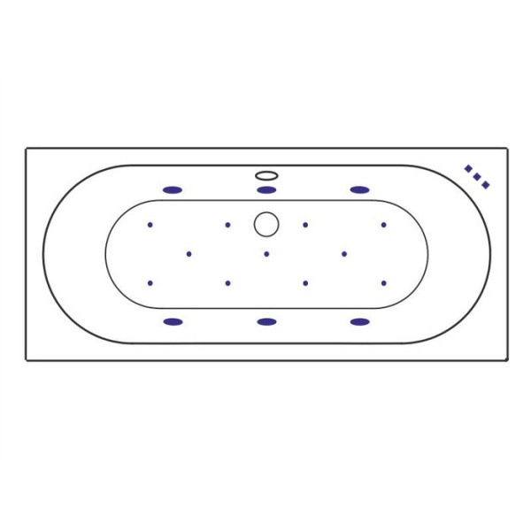 Ванна EXCELLENT Oceana Slim 180x80 "RELAX" (золото)