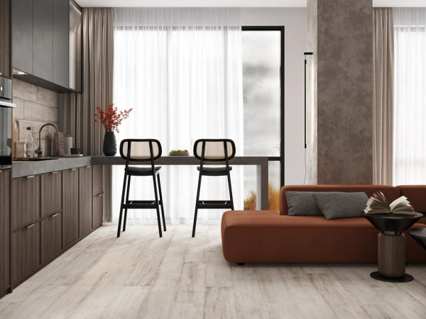 Керамогранит Pear Bianco Светло-серый Матовый Структурный 20x120 от Laparet