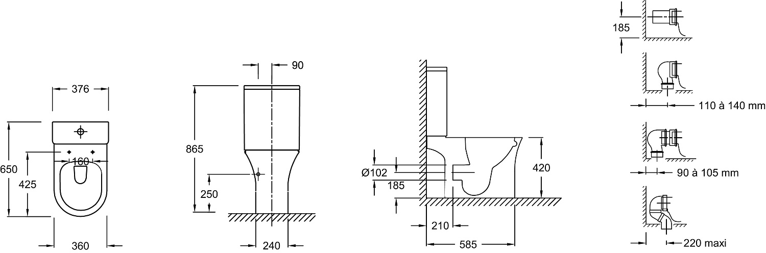 UJAB102-00 RODIN+ Чаша напольного унитаза с креплениями RU