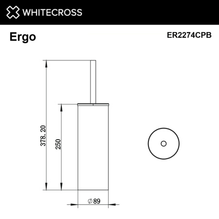Ершик напольный WHITECROSS Ergo ER2274CPB (брашированная медь)
