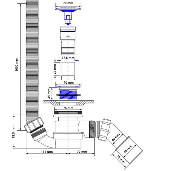 Слив-перелив EXCELLENT Heaven ARIN.FLOW.GL (золото)
