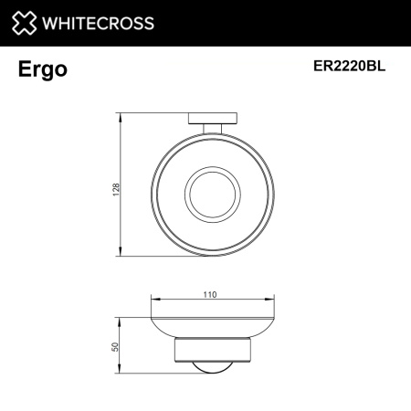 Мыльница подвесная WHITECROSS Ergo ER2220BL (черный мат)