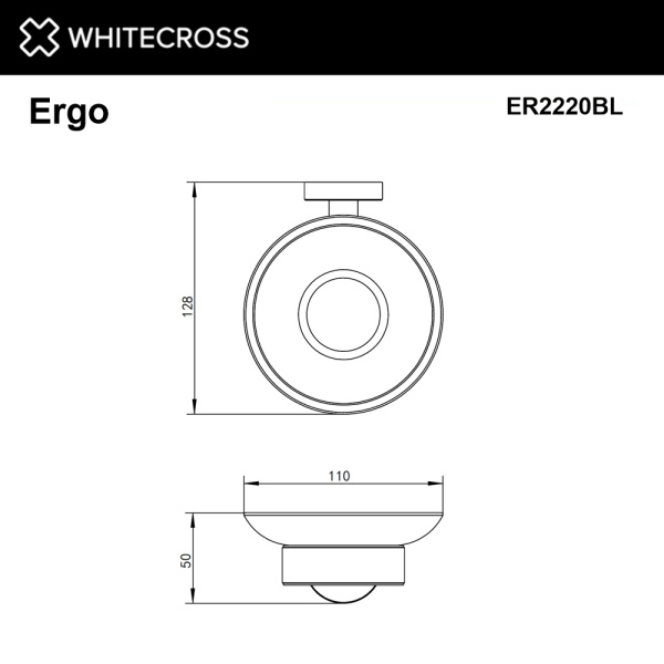 Мыльница подвесная WHITECROSS Ergo ER2220BL (черный мат)