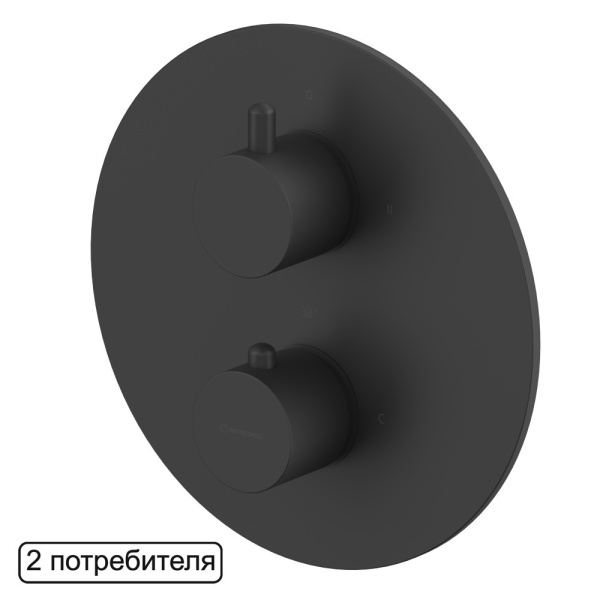 Смеситель термостатический для душа скрытого монтажа WHITECROSS Y Y1236BL (черный мат)