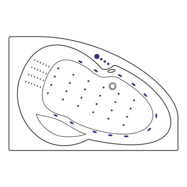 Ванна EXCELLENT Newa 160x95 (правая) "NANO" (золото)
