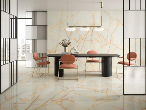 Керамогранит ONICE GOLD PUL. (6mm) (полированная) 120x260 от TAU Ceramica (Испания)