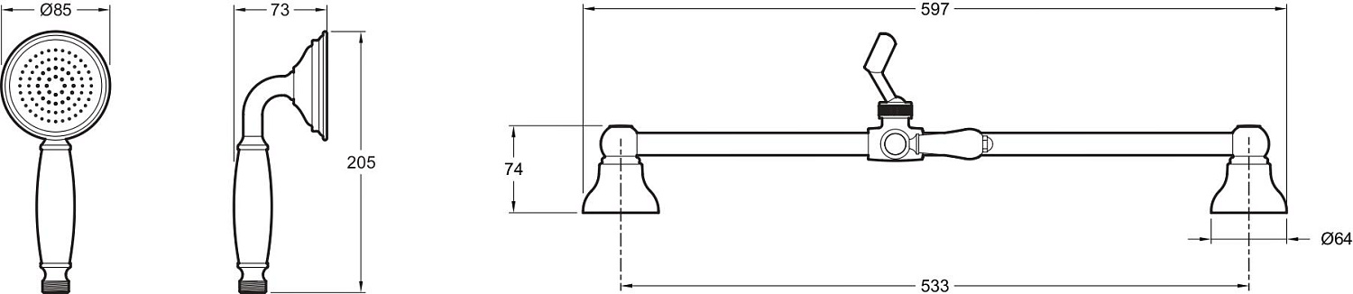 E24364-CP LOUISE душевой гарнитур