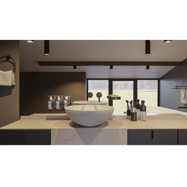 Умывальник WHITECROSS Cornelian D=43 (белый мат) иск. камень