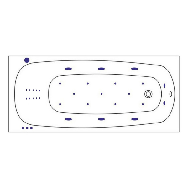 Ванна WHITECROSS Layla Slim 170x75 "ULTRA NANO" (золото)
